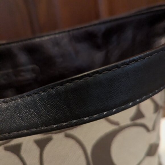 COACH SIGNATURE C ZOE BROWN LEATHER & JACQUARD Y2K HOBO F14709 SHOULDER HANDBAG - Picture 6 of 14